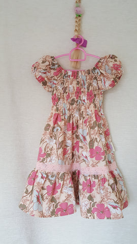 2a Vintage style Girls Floral summer party holiday dress from age 1 to 8