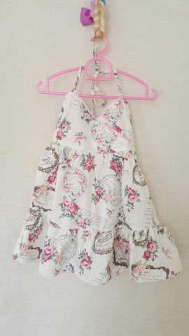4b Vintage style 9 Girls Floral summer party holiday dress from age 1 to 8