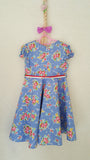 6F Vintage style Girls Floral summer party holiday dress from age 1 to 8