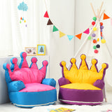 Crown Princess Children Bean Bag Sofa chair Kids Bean bag with Filling - Pink + Blue