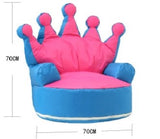 Crown Princess Children Bean Bag Sofa chair Kids Bean bag with Filling - Purple & Yellow